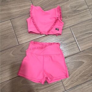Vibrant Pink Tiger Friday Set Top YM Bottom YXL